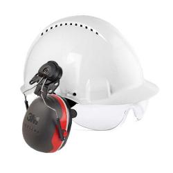 Casque de chantier avec lunette et protection auditive - X3 SNR 33dB