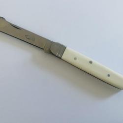 Couteau de poche greffoir Manche blanc et motif Hérisson.