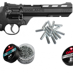 Pack Crosman Vigilante Revolver 4.5 + 250 Plomb + 500 Billes + 5CO2