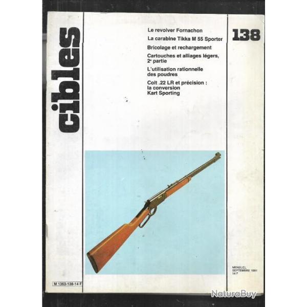 cibles 138 rvolver fornachon, carabine tikka mod.55 sporter , colt 22 lr et prcision, platine  m