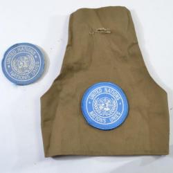 Brassard + écusson patch scratch UNITED NATIONS Nations Unies, casque bleu, Afghanistan, Kosovo