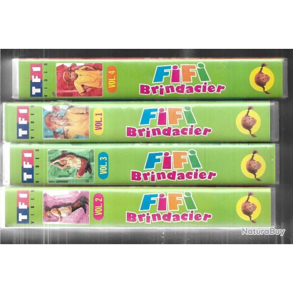 fifi brindacier lot de 4 vhs n1-2-3-4 soit 8 pisodes