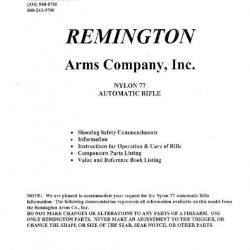 notice carabine NYLON 77 REMINGTON (envoi par mail) -  (m333)