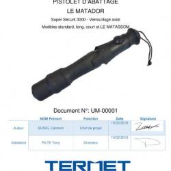 notice pistolet MATADOR (envoi par mail) -  (m343)