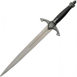 Dague de chevalier gris avec lame en acier inoxydable non aiguisée CN211445SL07