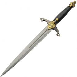 Dague de chevalier doré avec lame en acier inoxydable non aiguisée CN211445GD07