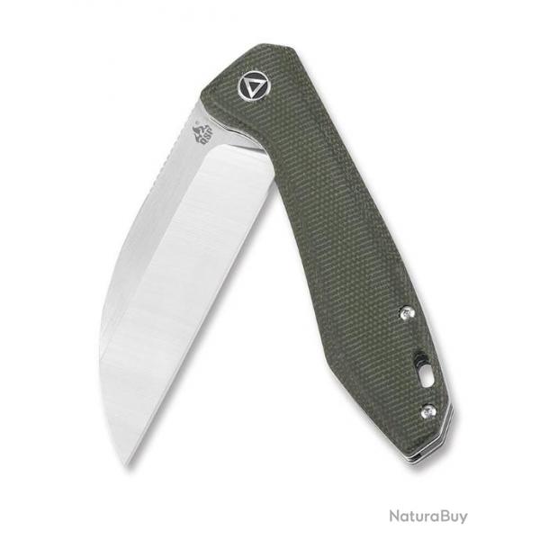 Couteau QSP Pelican Lame Acier CPM S35VN Manche Green Micarta Linerlock Clip QS118E2