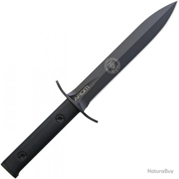 Couteau Arditi Fixed Blade Noir Made In Italie avec acier Bolher N690 et Etui Cordura EX0220BLK07