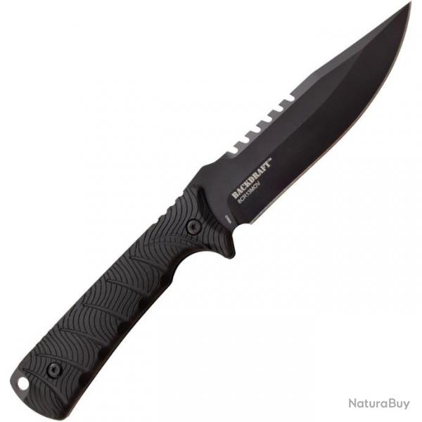 Couteau Elite Tactical Backdraft Bowie Lame Acier 8Cr13MoV Manche Abs Etui Nylon ETFIX005BK