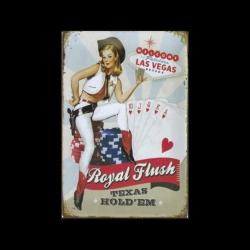 Plaque vintage " Royal Flush Texas Hold' Em "