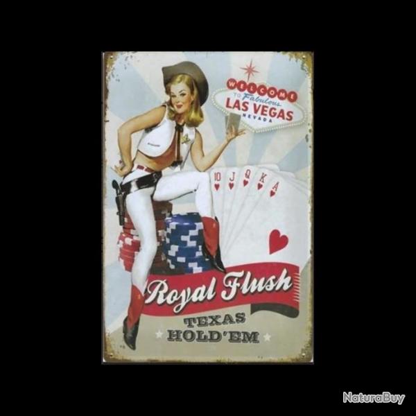 Plaque vintage " Royal Flush Texas Hold' Em "
