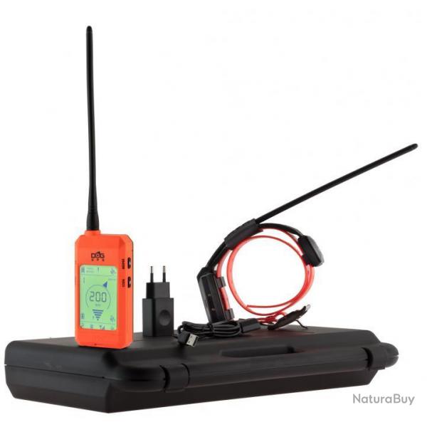 Kit 2 Colliers GPS DOG TRACE X20 pour chien sans abonnement + commande orange fluo