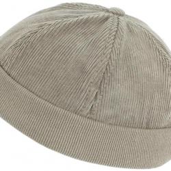 Bonnet Docker Velours Gris Clair en Coton Chapelier Hodack Taille unique Gris