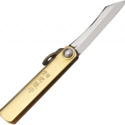 Couteau Traditionnel Japonais Higonokami SK Folder Brass Lame SK5 Manche Laiton HIGO01