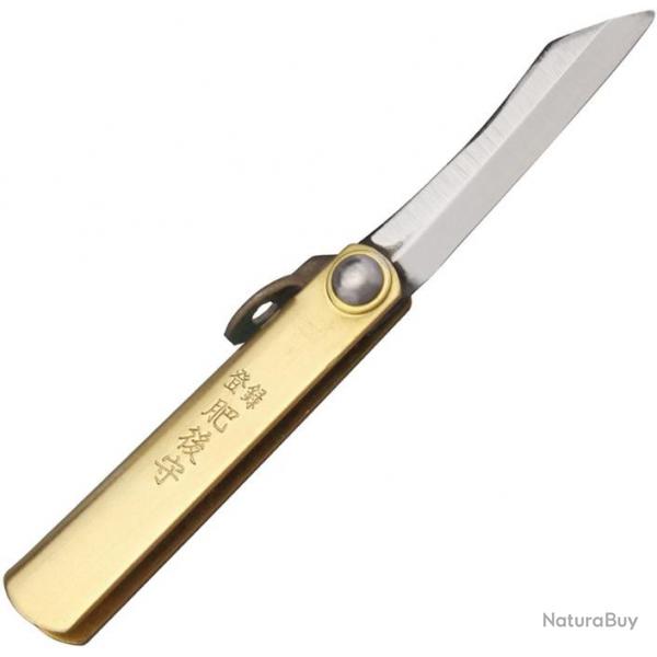 Couteau Traditionnel Japonais Higonokami SK Folder Brass Lame SK5 Manche Laiton HIGO01