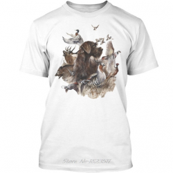 Tee-shirt blanc, animaux forêt, taille de XS à 3XL.