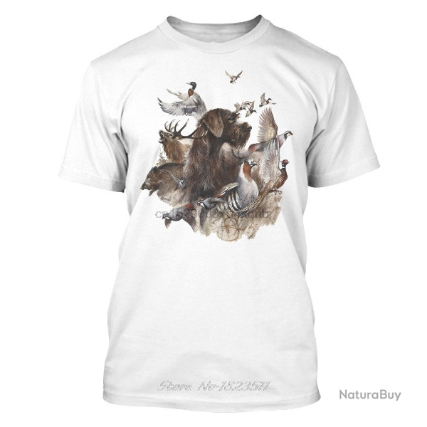 Tee-shirt blanc, imprim animaux chasse, taille de XS  3XL.
