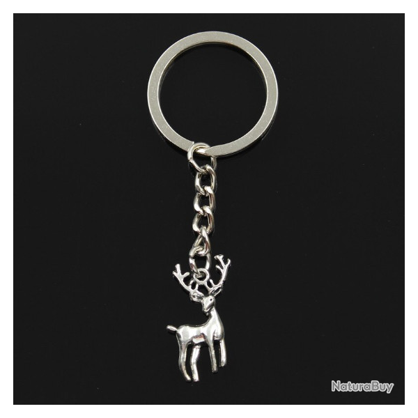 Porte-cls, cerf 3cm, argent.