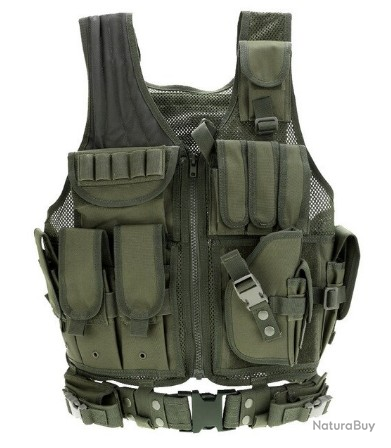 Arm/ée Vert Gilet De Combat Tactique Chasse en Plein Air Wargame Protecteur Porteur Gilet Airsoft Gilet Field