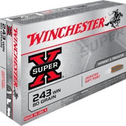 Balles WINCHESTER Super X Power Point 243win 80gr 5.18G PAR 20