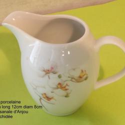 Pot a lait   décor " Orchidée