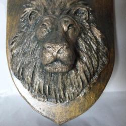 Blason tête de Lion patine bronze