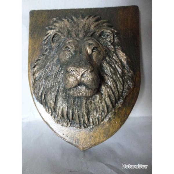 Blason tte de Lion patine bronze