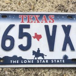 Plaque d'immatriculation américaine TEXAS US USA LICENCE PLATE