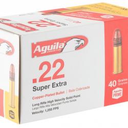 50 Cartouches 22 LR Aguila Super Extra - balle pleine cuivrée