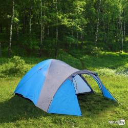++PN-Tente camping igloo 4 places bleu/gris 450x240x180 CM  NON DISPO