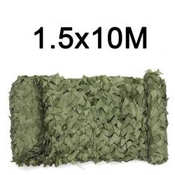 Filet de Camouflage VERT 1.5 x 10 METRES - LIVRAISON GRATUITE !!