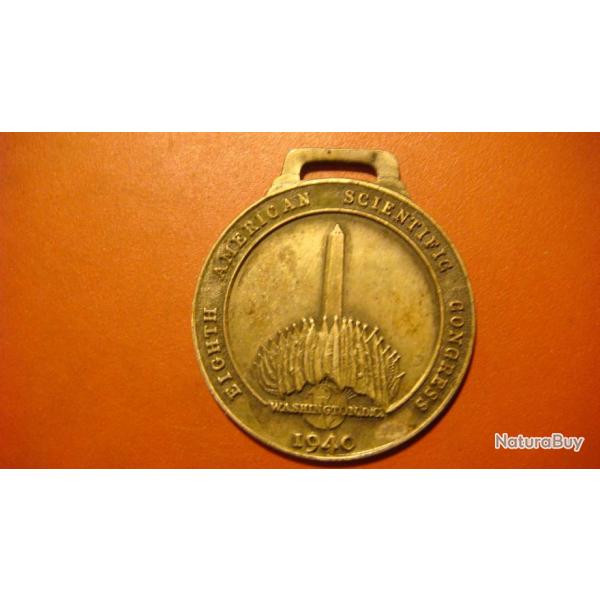 MEDAILLE USA WASHINGTON EIGHTH AMERICAN SCIENTIFIC CONGRESS 1940
