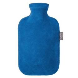 Bouillotte à eau 2 litres avec housse polaire Qualité Bleu