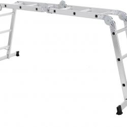 Échelle en alu pliable et multifonctionnelle avec 2 montants résistante à 150kg 12_0000473