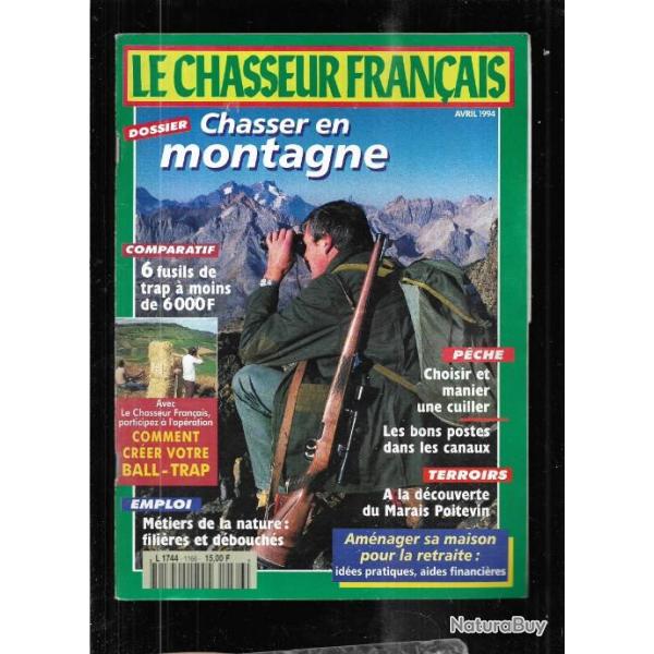 le chasseur franais avril 1994 chasser en montagne , 6 fusils de trap, pagneul franais ,cuiller