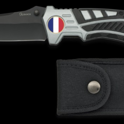 Couteau pliant  noir/gris Housse 8.1 cm 19649GR103207