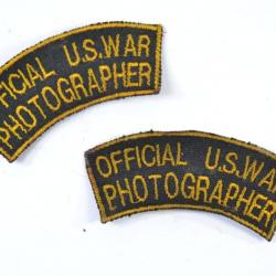 Lot X2 copie patch de bras OFFICIAL US WAR PHOTOGRAPHER US WW2