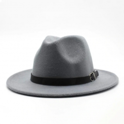 Chapeau feutré, mixte , gris, taille 55/58.