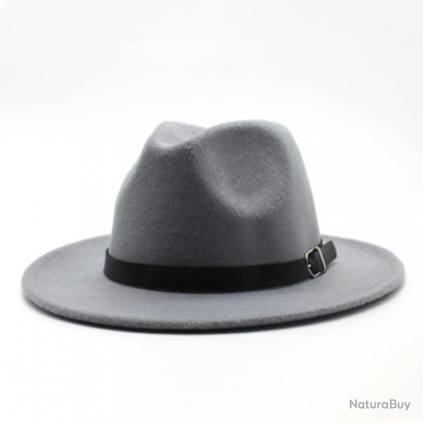 Chapeau feutr, mixte , gris, taille 55/58cm.