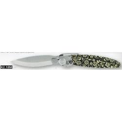 K2 18M décor FLORAL couteau gravé à VOS INITIALES