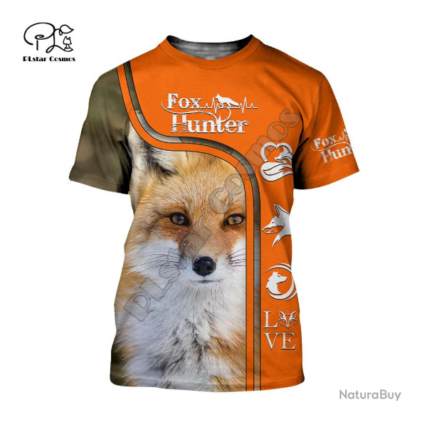 Tee-shirt, modle chasse renard, tailles du S au 5XL.