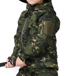 Veste enfant coupe-vent, camouflage green cp, tailles de 6ans à 12ans.