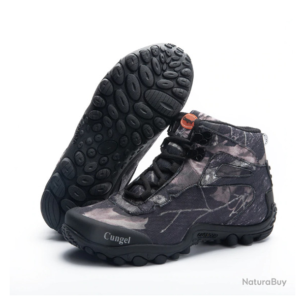 Chaussures impermables, motif camo gris, tailles 39  45.
