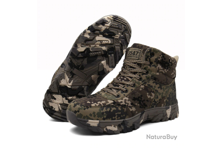 Chaussures montantes fourrées, camo kaki, taille de 37 à 45. - Chaussures  (7206944)