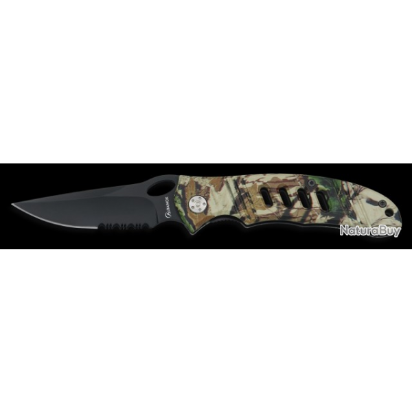 Couteau pliant Acier Camouflage Blister 8.3 cm 19010071