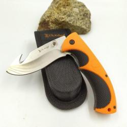 Couteau Pliant  Linerlock  Guthook Orange / Noir  Manche caoutchouté ER935G07v