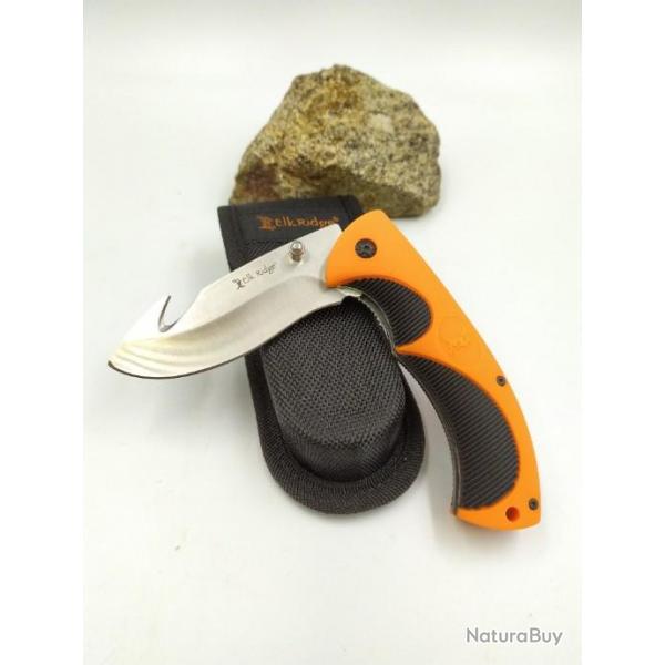 Couteau Pliant  Linerlock  Guthook Orange / Noir  Manche caoutchout ER935G07v