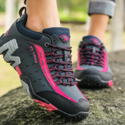 Chaussures femme, randonnées ou trekking, gris/rose, tailles 35 à 40.