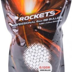 Sachet 2000 billes airsoft Rockets(TM) 0,12gr.