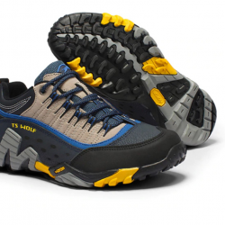 Chaussures homme , randonnées ou trekking, gris/jaune/bleu, tailles 40 à 45.